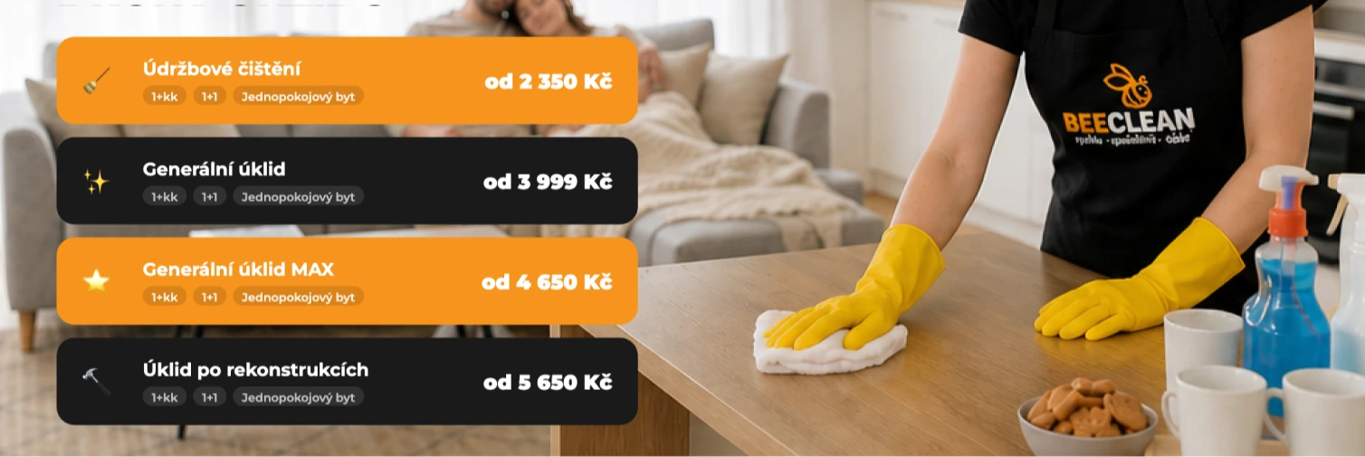 Kolik stojí úklid bytu v Praze? Aktuální ceník 2026